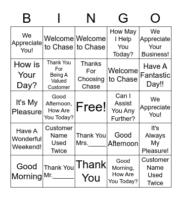 Elevated Language Bingo Card