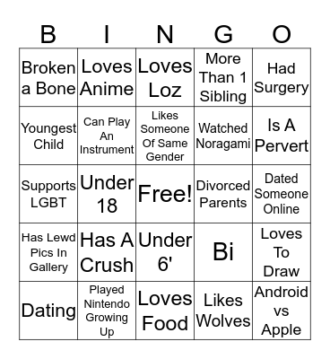 Stareleafa  Bingo Card