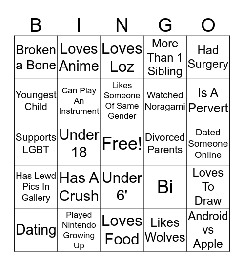 Stareleafa  Bingo Card