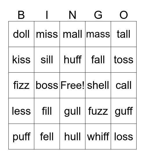 Bonus Letter BINGO Card