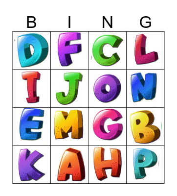 Alphabet Bingo Card