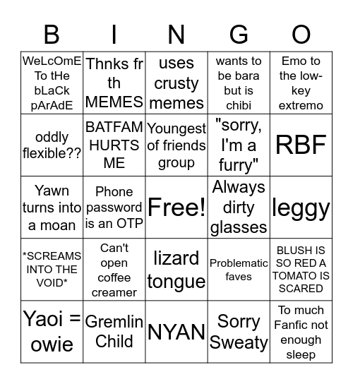 Jasel Bingo Card