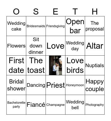 Sarah and Michael Bingo Card