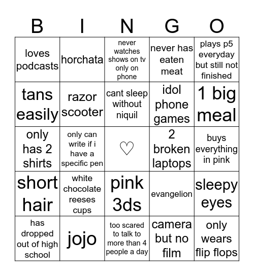 BOWEN Bingo Card