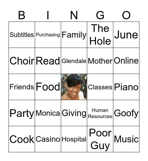 MONICA'S DAY Bingo Card