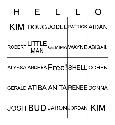 CALLINS/CLAY FAMILY REUNION Bingo Card