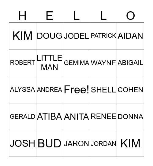 CALLINS/CLAY FAMILY REUNION Bingo Card