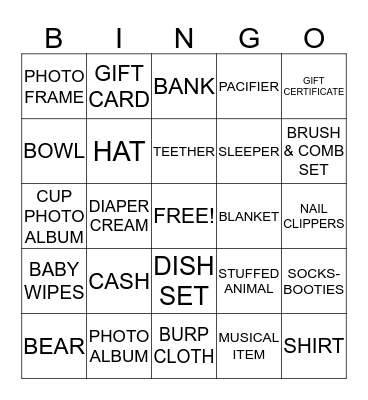 BABY Bingo Card