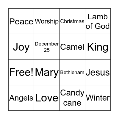Christmas Bingo Card