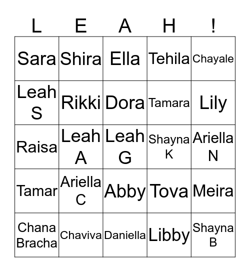 Happy Birthday Bingo Card