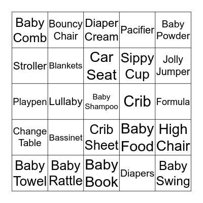BABY SHOWER BINGO Card