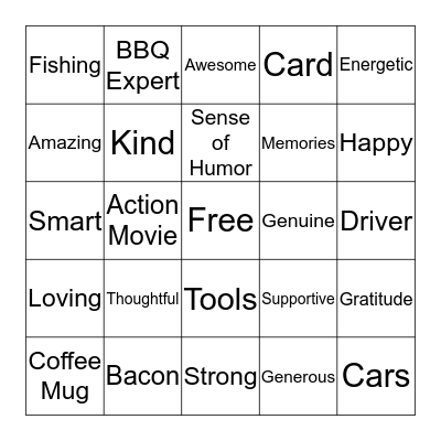 Father's Day Bingo!!! Bingo Card