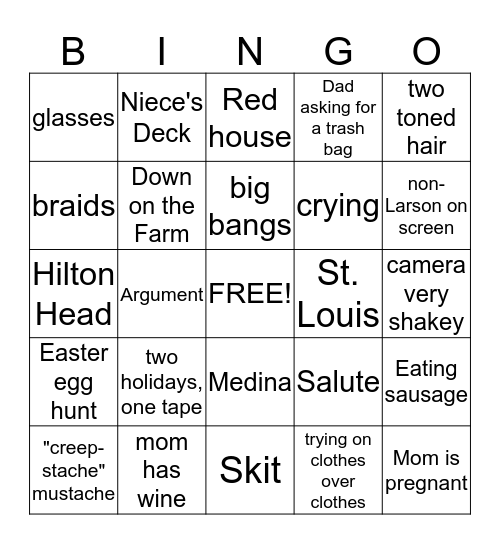 VHS Bingo! Bingo Card