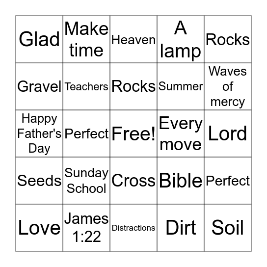 Father's Day Bingo Card