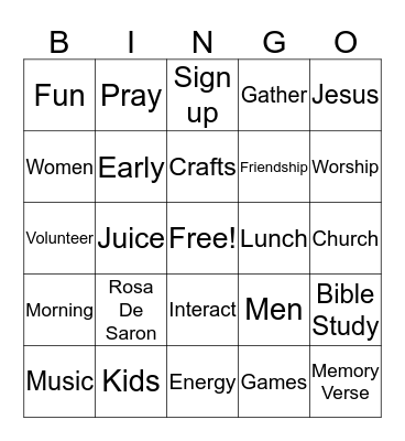 Morning Ministry Bingo Card