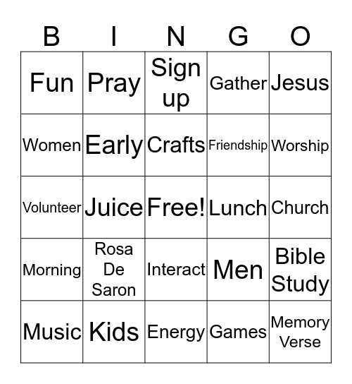 Morning Ministry Bingo Card
