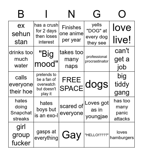 MAE BINGO Card