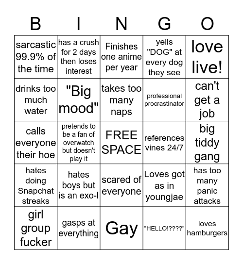 MAE BINGO Card