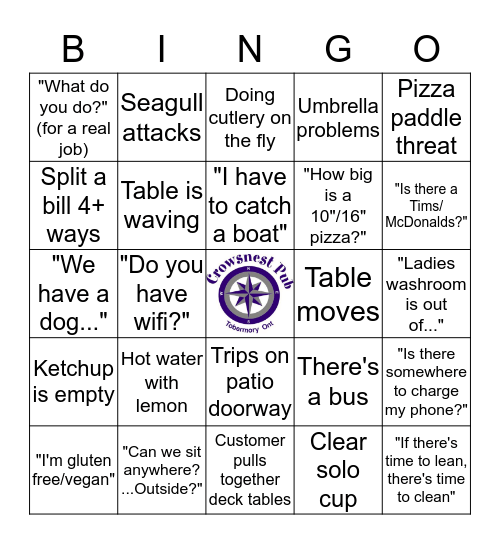 Crowsnest Bingo Card