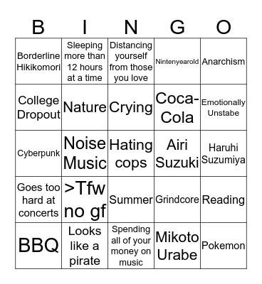 Nathan Bingo Card