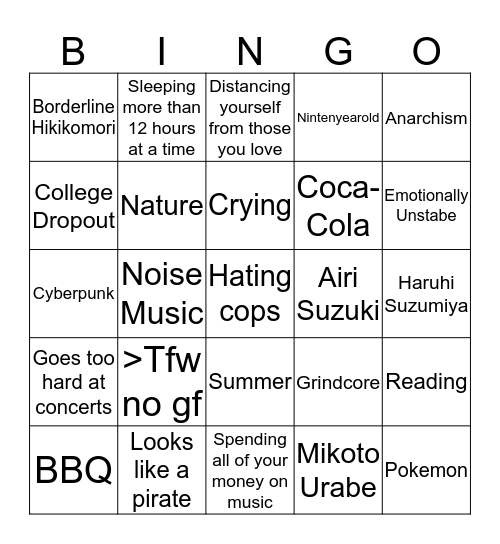 Nathan Bingo Card