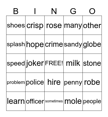 Kaiden's Bingo Card