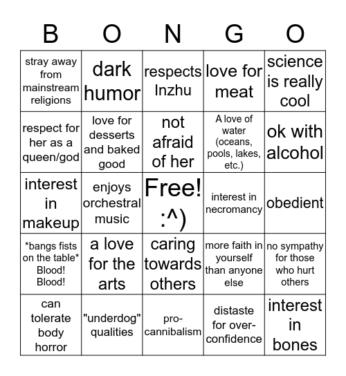 Would You Get Along With Antoinette? Bingo Card