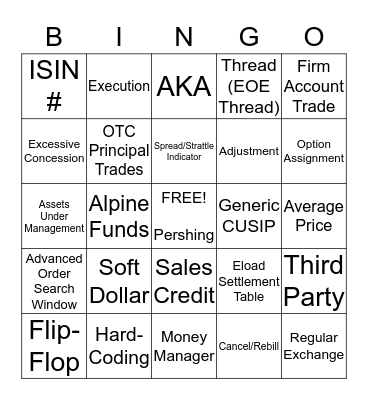 Pershing Bingo! Bingo Card