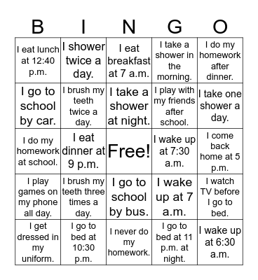 Who Does This? Bingo Card