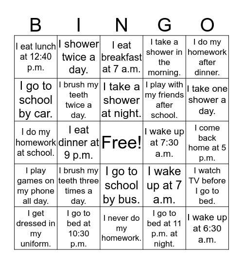 Who Does This? Bingo Card