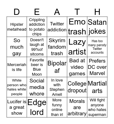 Here, do this thing Bingo Card