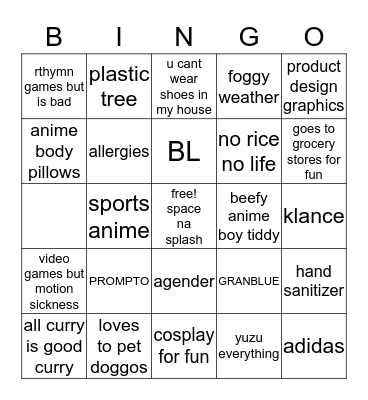 Leon BINGO  Bingo Card