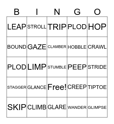 Ways of Moving and Looking BINGO! Bingo Card