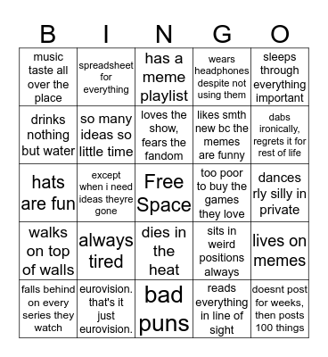 kris bingo... Bingo Card