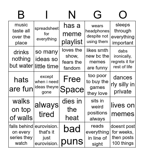 kris bingo... Bingo Card