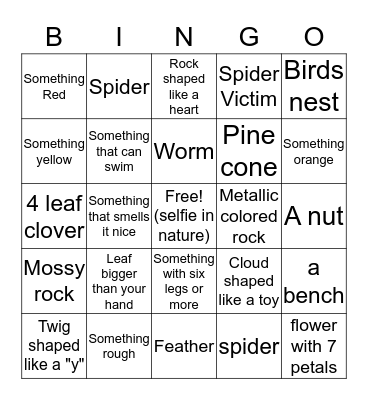 NATURE BINGO Card