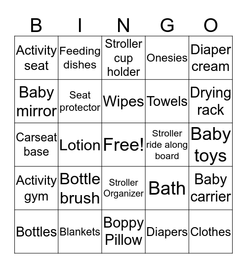 Baby Wadie Bingo Card