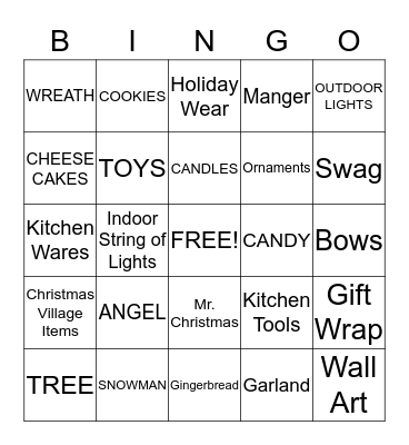QVC CHRISTMAS IN JULY Bingo Card