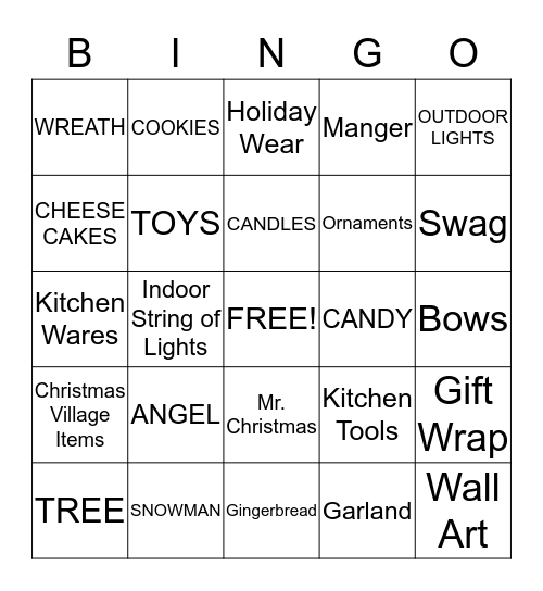 QVC CHRISTMAS IN JULY Bingo Card