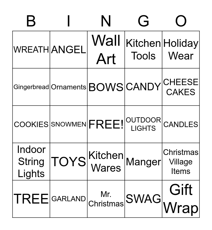 QVC CHRISTMAS IN JULY Bingo Card