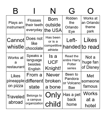 Bingo! Bingo Card