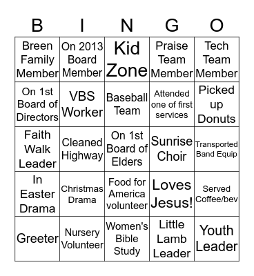 SUNRISE SIGNATURES Bingo Card