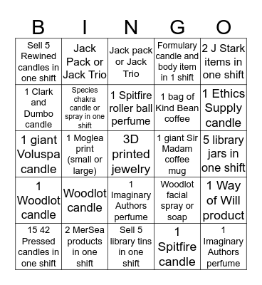 CANDLEFISH CHANDLER COMPETITION Bingo Card