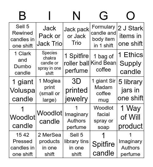 CANDLEFISH CHANDLER COMPETITION Bingo Card