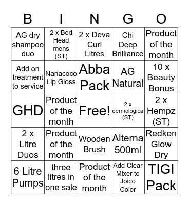 Chatters Bingo Card