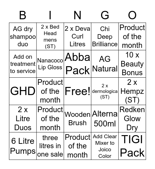 Chatters Bingo Card
