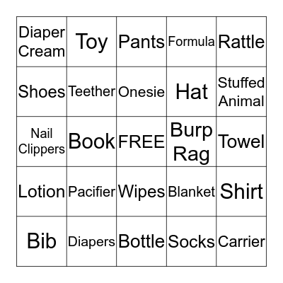 BINGO, BABY! Bingo Card