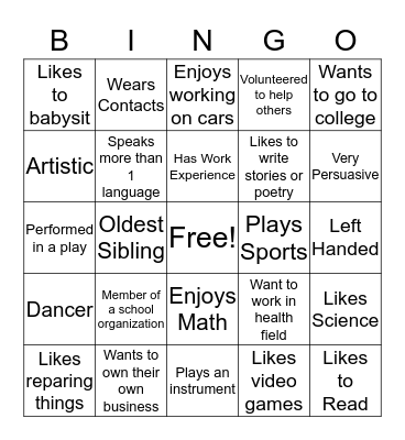 WCC Career Services Bingo Card