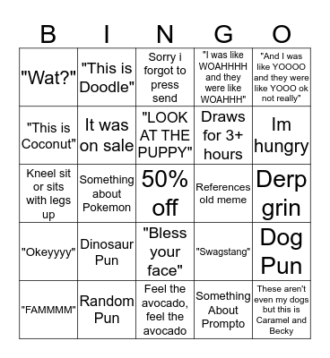 Danielle Bingo Card