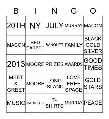 MACON MOORE MURRAY Bingo Card